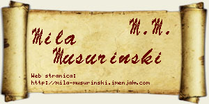 Mila Mušurinski vizit kartica